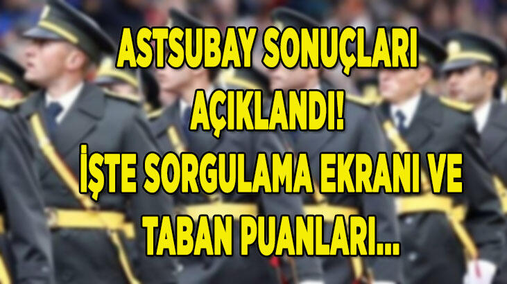 Astsubay sonuçları sorgulama ekranı 