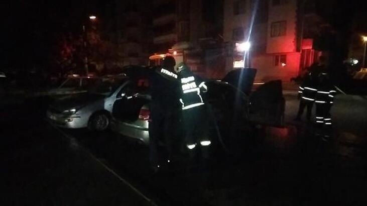 Çorum'da park halindeki otomobil kundaklandı