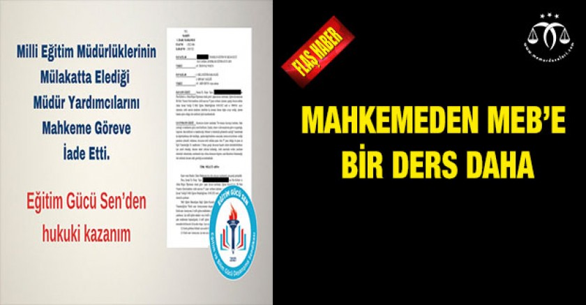 Mahkeme MEB Uygulamasına İptal verdi