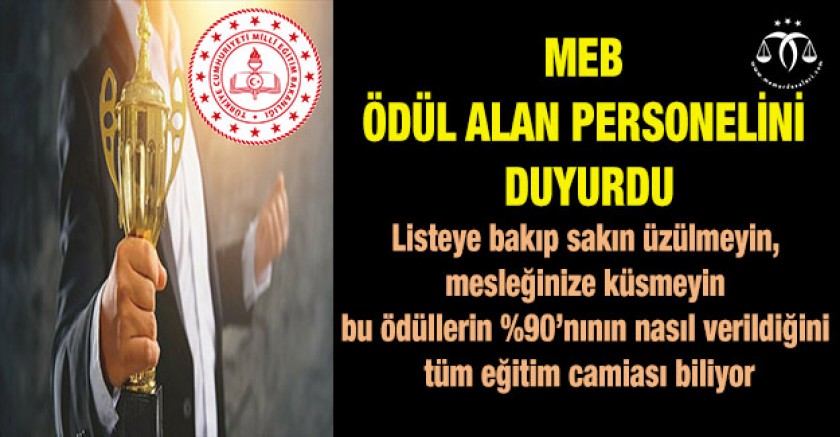 MEB Ödül Alanlar Listesi