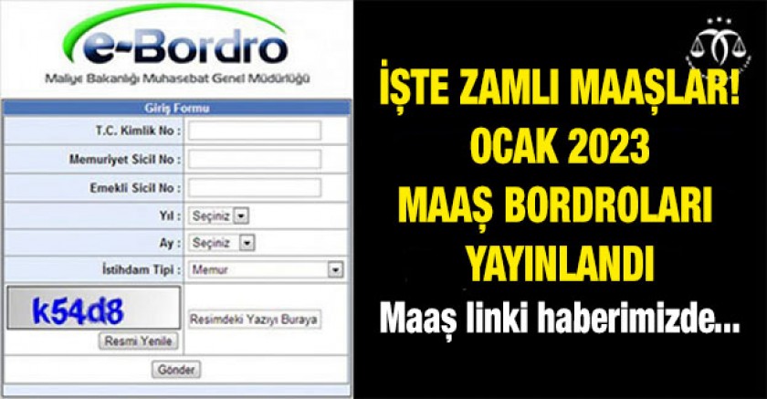 Ocak 2023 Maaş Bordroları Yayında