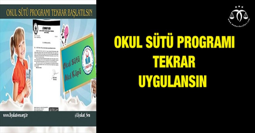 Okul Sütü Programı Tekrar Uygulansın