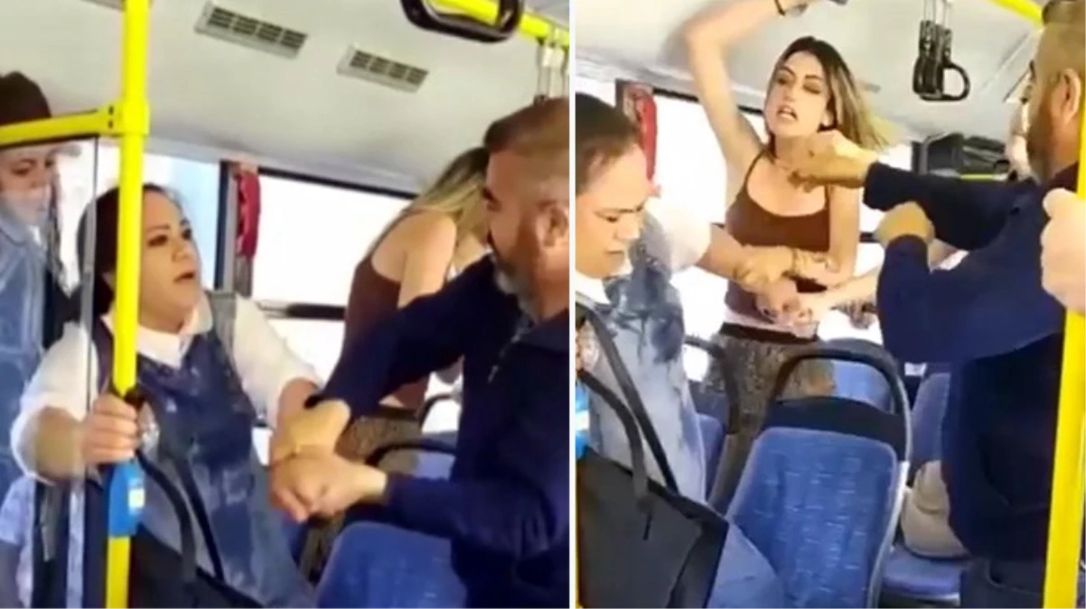 Belediye otobüsünde akılalmaz kavga! Araya girenler de nasibini aldı