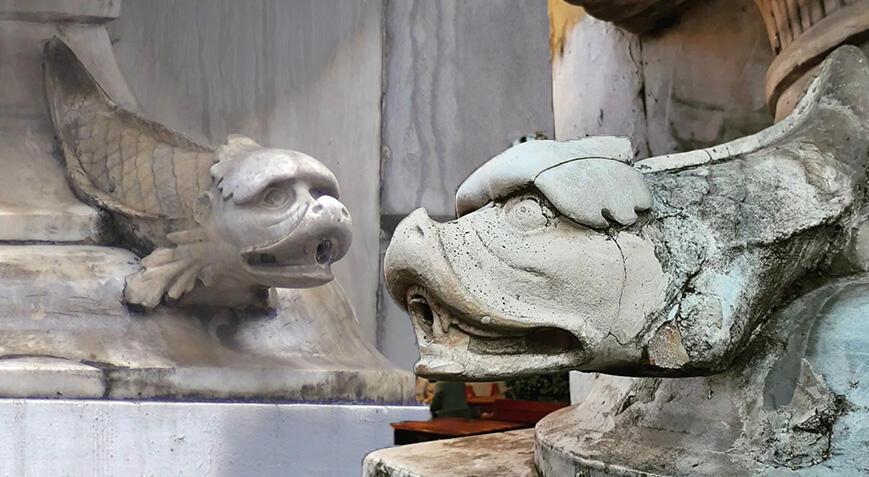 Galatasaray Lisesi'ndeki 'İkiz yılan heykellerinden biri kayıp' iddiası