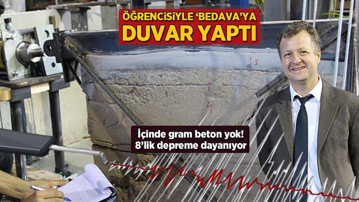 İçinde gram beton yok, 8'lik depreme dayanıyor! Öğrencisiyle 'bedava'ya duvar yaptı