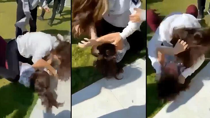 Liseli kızların akıl almaz kavgası