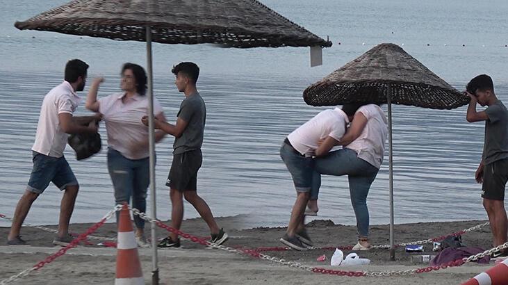 Marmaris'teki plajda tekme- tokat kavga