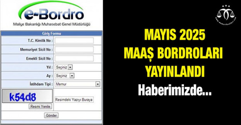 Mayıs 2025 Maaş Bordroları Yayında