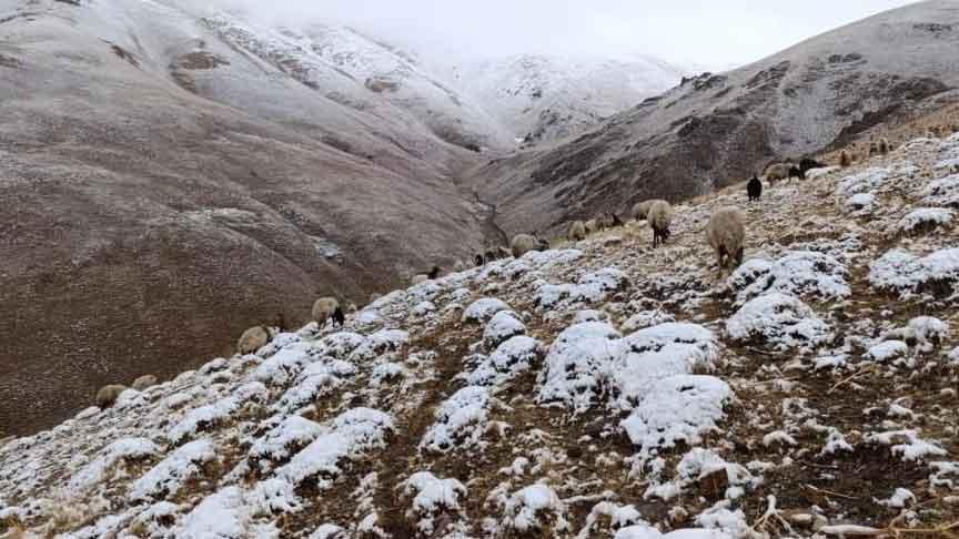 Eylül ayında kar sürpriz! Mahalleli şaşkına döndü