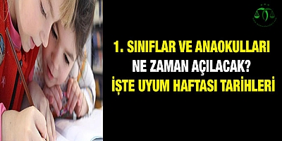 1. sınıflar ve anaokulları ne zaman açılacak?