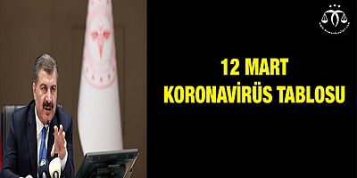 12 Mart koronavirüs tablosu