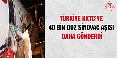40 bin doz Sinovac aşısı