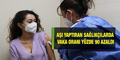 Aşı yaptıran sağlıkçılarda vaka oranı yüzde 90 azaldı
