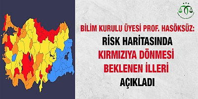 Bilim Kurulu üyesi Prof. Hasöksüz, risk haritasında kırmızıya dönmesi beklenen illeri açıkladı