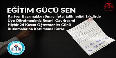 Eğitim Gücü Sen'den Öğretmenler Günü Kutlamalarına Katılmama Kararı