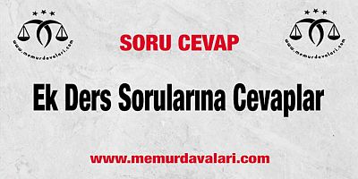 Ek Ders Sorularına Cevaplar