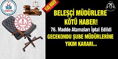 Gece Kondu Şube Müdürlerine Yıkım Kararı Verildi