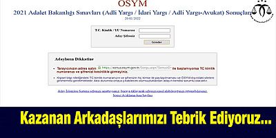 Hakim-Savcı Sınav Sonuçları Açıklandı