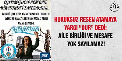 Hukuksuz Atamaya Yargı Dur Dedi