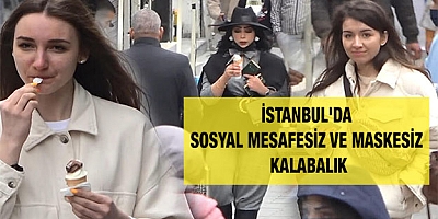 İstanbul'da sosyal mesafesiz ve maskesiz kalabalık