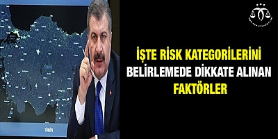 İşte risk kategorilerini belirlemede dikkate alınan faktörler