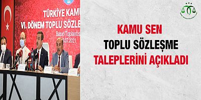 Kamu Sen Zam Talebini Açıkladı