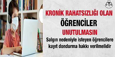 Kronik Rahatsız Öğrenciler Unutulmasın