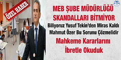 MEB ŞUBE MÜDÜRLÜĞÜ İÇİN YAPILAN SÖZLÜ SINAVA YARGI FRENİ