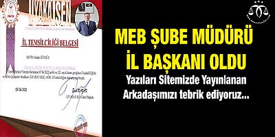MEB Şube Müdürü İl Başkanı Oldu