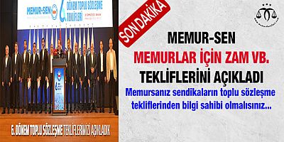 Memur-Sen Zam Teklifini Açıkladı