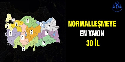 Normalleşmeye en yakın 30 il