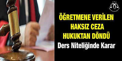 Öğretmene Ceza Hukuktan Döndü