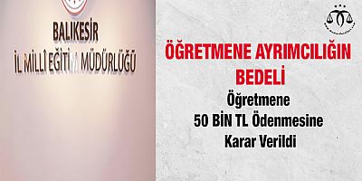 Öğretmene Tazminat Ödenecek