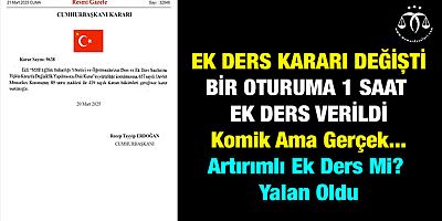 Öğretmenlere Komik Ek Ders Ücreti