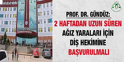 Prof. Dr. Gündüz: 2 haftadan uzun süren ağız yaraları için diş hekimine başvurulmalı