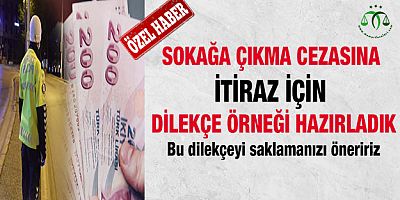 Sokağa Çıkma Cezasına İtiraz Dilekçesi