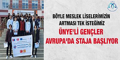 Ünye'li Gençler Avrupa'da Staja Başlıyor