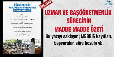 Uzman ve Başöğretmenlik Süreci Madde Madde Özet 