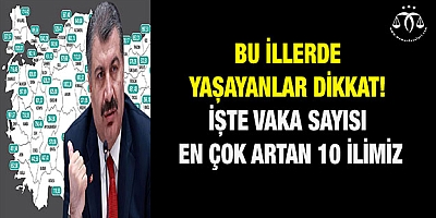 Vaka sayısı en çok artan 10 ilimiz