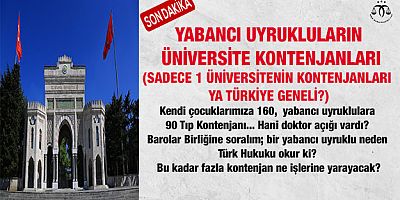 Yabancı Uyruklulara Üniversite Kontenjanları Acilen Azaltılmalıdır