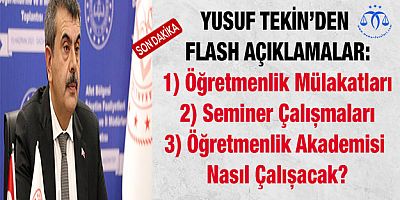 Yusuf Tekin'den Flash Açıklamalar