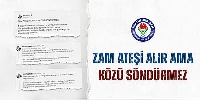 Zam ateşi alır ama közü söndürmez
