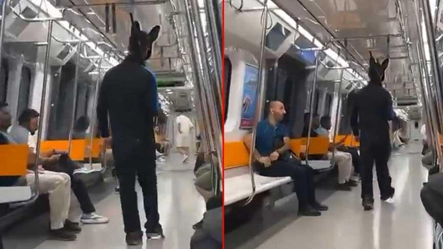 Üstünde tavşan kostümü, elinde tüfekle metroya binmişti! İfadesi ortaya çıktı